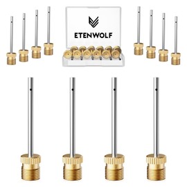 ETENWOLF 12 Pack Brass Ball Pump Needles, No Break Heavy Duty Air Pump Needles for Balls with Storage Case, Compatible with Hand Pump and Electric Pump, Stainless Steel Body