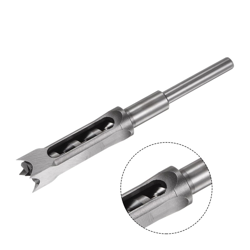 uxcell Square Hole Drill Bit, 7/8" High-Carbon Steel Hollow Chisel