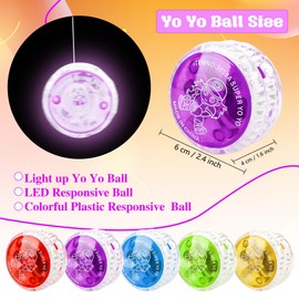 120 Pcs Light up Yo Yo Bulk Plastic LED Responsive Bearing Ball for Beginner Level Kids Birthday Christmas Stocking Stuffers, 5 Colors
