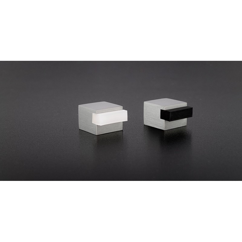 Quadratischer Türstopper, selbstklebend, Edelstahl,,25x25x25mm,Weiß