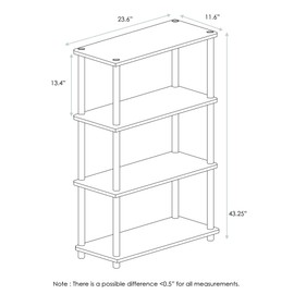 Furinno Turn-N-Tube 4-Tier Multipurpose Shelf Display Rack, Single, Dark Walnut