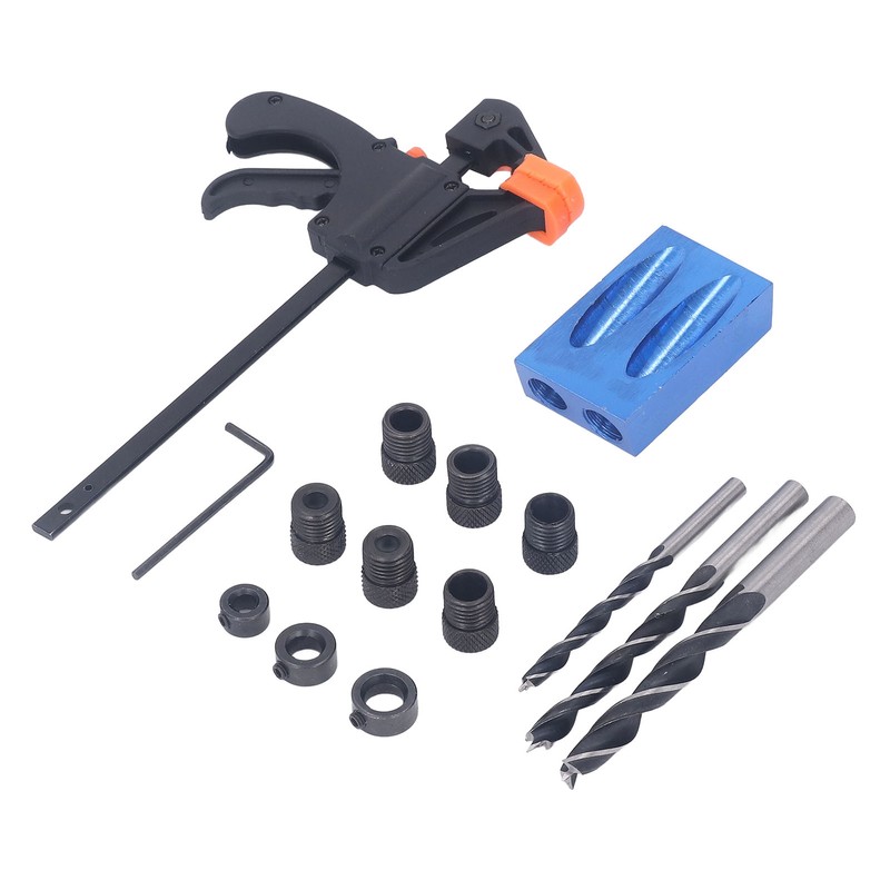 15Pcs Pocket Hole Jig 15° Aluminum Alloy Inclined Hole Drilling