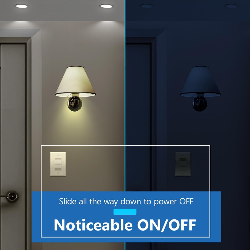LIDER Combination Dual Dimmer Light Switch Control, 2 Sliding Light