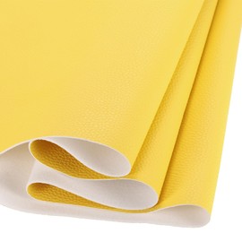 DMiotech 1 Pack 14 Inch x 53 Inch Faux Leather Strip Furniture Cover Soft Grain Yellow PU Leather Roll for Handmade DIY Craft Projects