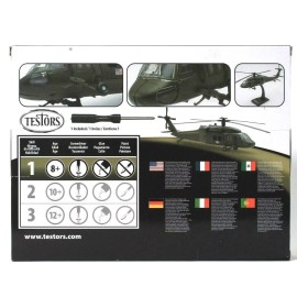 Testors 1 Count Testors 650026 UH 60 Black Hawk 17 Piece Skill 1 Unassembled Model Kit