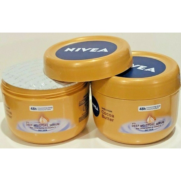 Nivea Deep Moisture Serum Cocoa Butter & Vitamin E Body Cream, 250ml (Pack of 2)