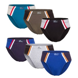 Good Deal Market 6 | 9 | 12 | Packs Men's Sports Briefs with Great Colour Dividers Made of 100% Combed Cotton in Various Colour Combinations Size 5-10, Pack of 6