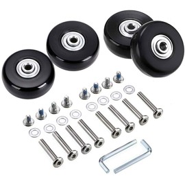 4pcs (40 x 18 mm) Replacement Wheels for Suitcase Rubber Wheels Replacement Wheels Wheel for Trolley Samsonite Hard Case Wheels with Ball Bearing Replacement Parts Repair Set