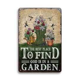 Cute Funny Garden Decor Gardening Gifts for Gardeners Spring Farmhouse decor Patio Signs Fence Decor Vintage Signs for Outside