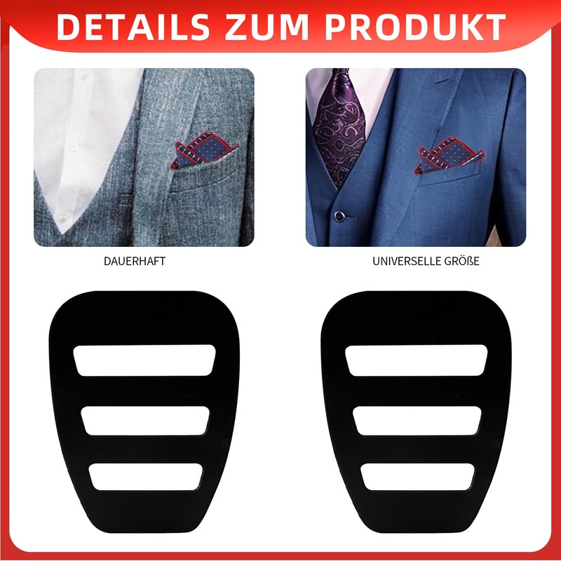 Set of 2 Pocket Square Holders - Tie Towel Organiser