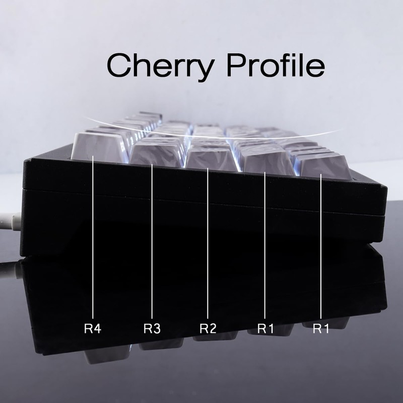 PBT Keycaps 131 Keys Rose Coast Grey Keycaps, Double Shot