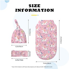 Figtihw Horse Swaddle Blankets Newborn Receiving Blanket Baby Swaddle Wrap with Headband Hat Set for Baby Girls Boys