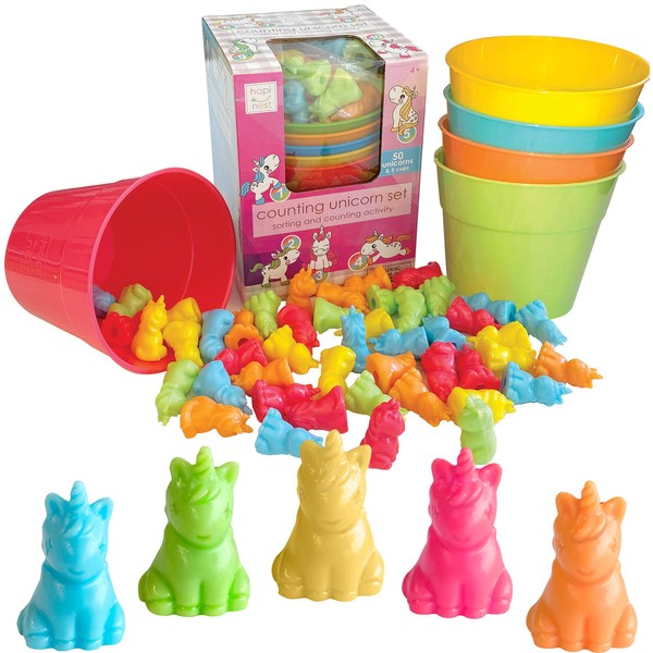 Hapinest Unicorn Color Sorting and Counting Activity Set - Educational Learning Games for Toddlers Preschool Ages 4 Years and Up - Like Counting Bears