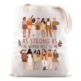 JNIAP Empowered Women Gift As Strong as the Woman Next to Me Tote Bag Women's Rights Gift (As Strong as the Woman Tote Bag)