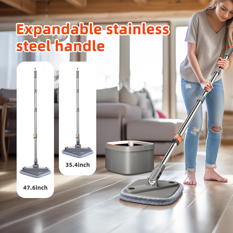 Unbranded Clean&Dirty Separation 360 Spin Mop Bucket Set Wringer Mop