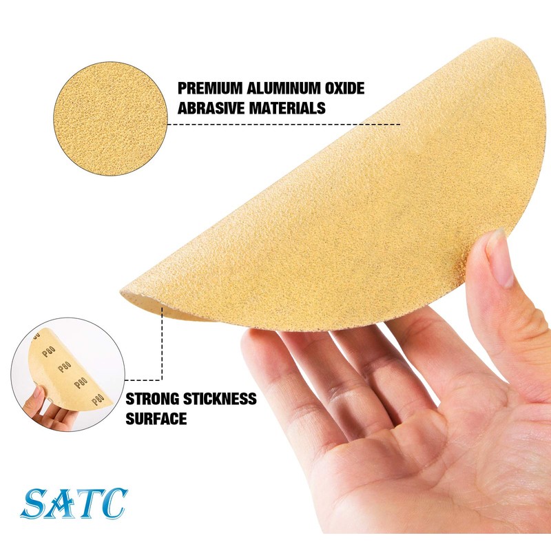 S SATC 100 PCS PSA Sanding Discs 6 Inch Adhesive