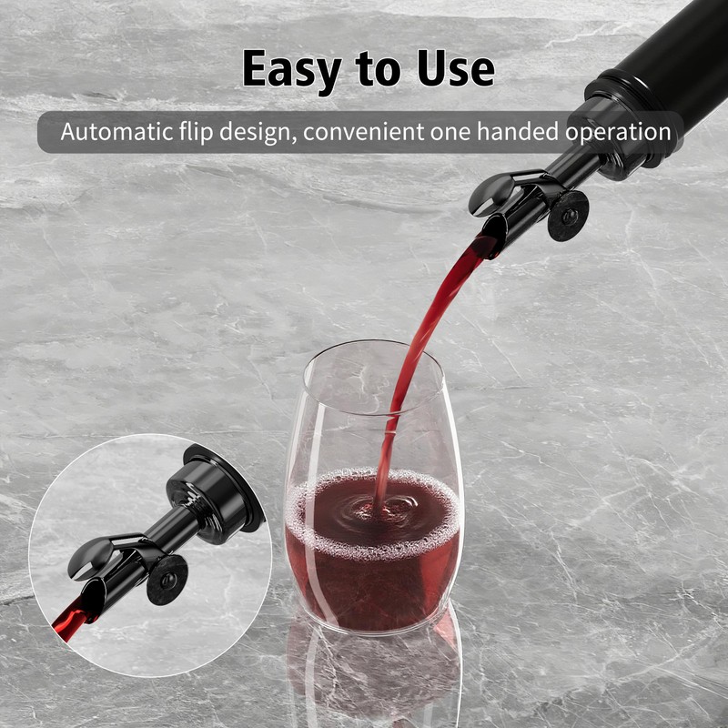 BETTFOR Auto Flip Liquor Pour Spouts 2-Pack, Leak-Proof 304 Stainless