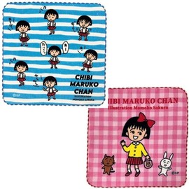 Chibimaruko character mini towel handkerchief towel border