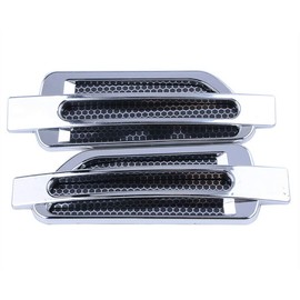 Maso Car Fender Vent Hood, Chrome Silver Car Bonnet Air Intake Flow Grille Bonnet Vent Cover