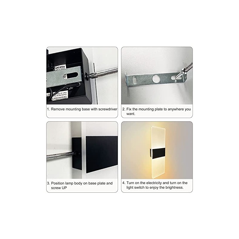 2Pack RV LED Wall Sconce with Switch, 12Volts RV Interior