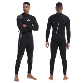 XUKER Wetsuit for Men 2mm, Neoprene Wet Suits Back Zip in Cold Water Full Body Dive Suit for Water Sports