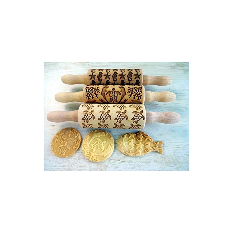 Holiday Rolling Pin Set of 3 Children's Rolling Pins for