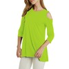 Afibi Womens Cold Shoulder 3/4 Sleeve Swing Tunic Tops for