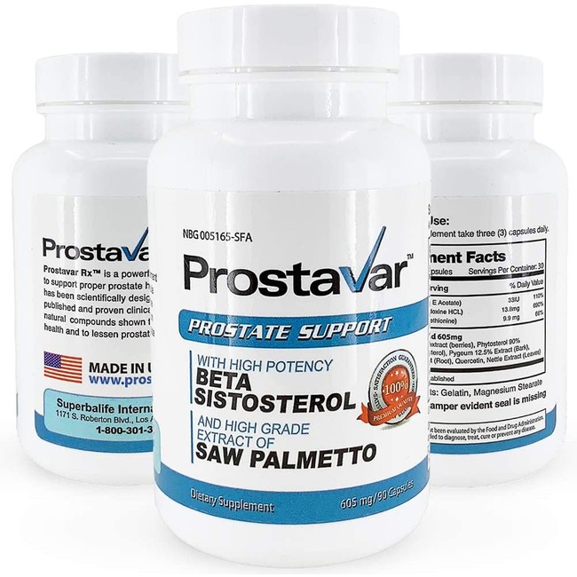 Prostavar Prostate Support with Saw Palmetto 605mg - 630 Capsules - 7 Month Supply
