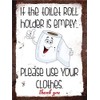 Finger prints - Toilet Roll Holder - Vintage Metal Wall Sign