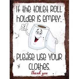 Finger prints - Toilet Roll Holder - Vintage Metal Wall Sign