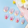 Winsyison 24pcs French Flower Press on Nails, Yellow Tip Press