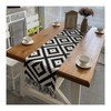 KnBoB Cotton Linen Black White Geometric Puzzle Pattern with Tassels
