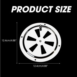 2PCS 5 Inch Grill Vents Round Butterfly Air Cover Ventilation Replacement Part, 316 Stainless Steel Marine Set for Increased Adjustable Airflow Small RV Hull Caravan Boat BBQ Damper Smoker Shed Stove