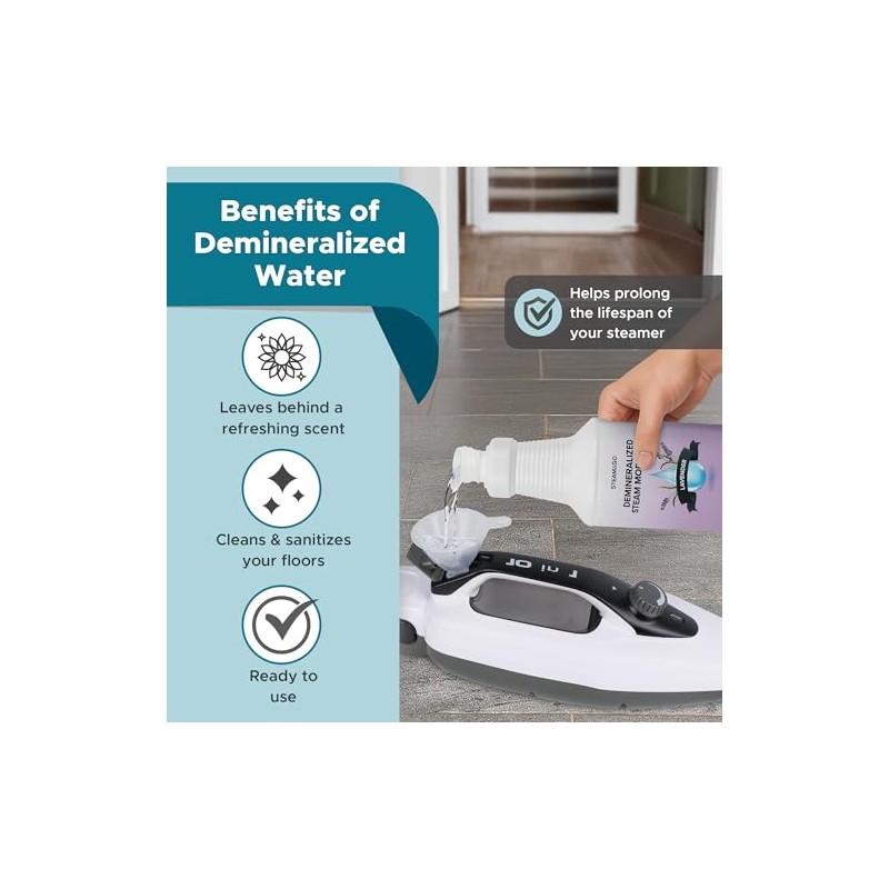 Steam & Go Demineralized Water for Steam Cleaner - PVC-Free