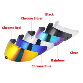 JQF Gear HJ-31 Visor Repalcement for HJ 31, Outer Face Helmet Shield Compatible with HJ-31/HJ- I10 /I70 Helmet Accessories (Chrome Blue)