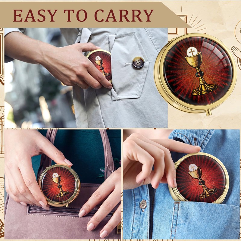 Pyx for Communion Host Catholic Gold Fish,Holy Grail