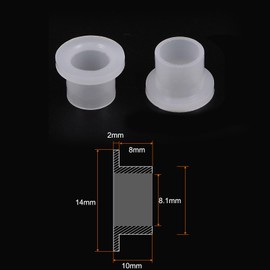 QUARKZMAN Flanged Sleeve Bearing 8.1 mm Bore 10 mm OD 10 mm Length Nylon Bushings for Shaft White Pack of 4