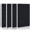 Hikrxya 4 Pack Notebook Lined A5 Spiral Notepad, Black Kraft