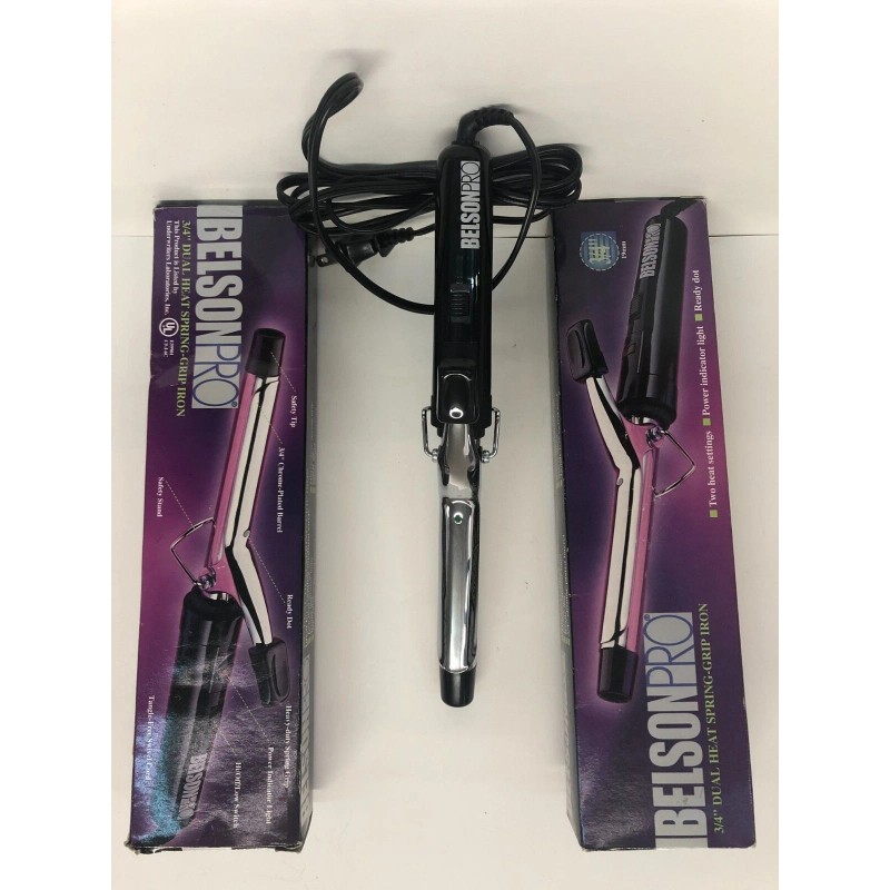 BELSON PRO CURLING IRON ~3/4" Dual Heat Settings; Spring-Grip ~BUY