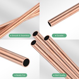 M METERXITY 3-Pack 300mm Copper Round Tube, 6mm OD 0.5mm Wall Thickness Copper Seamless Tubing for Construction/Machining/DIY Crafting, Metal Straight Pipe [0.24x0.02x12IN]