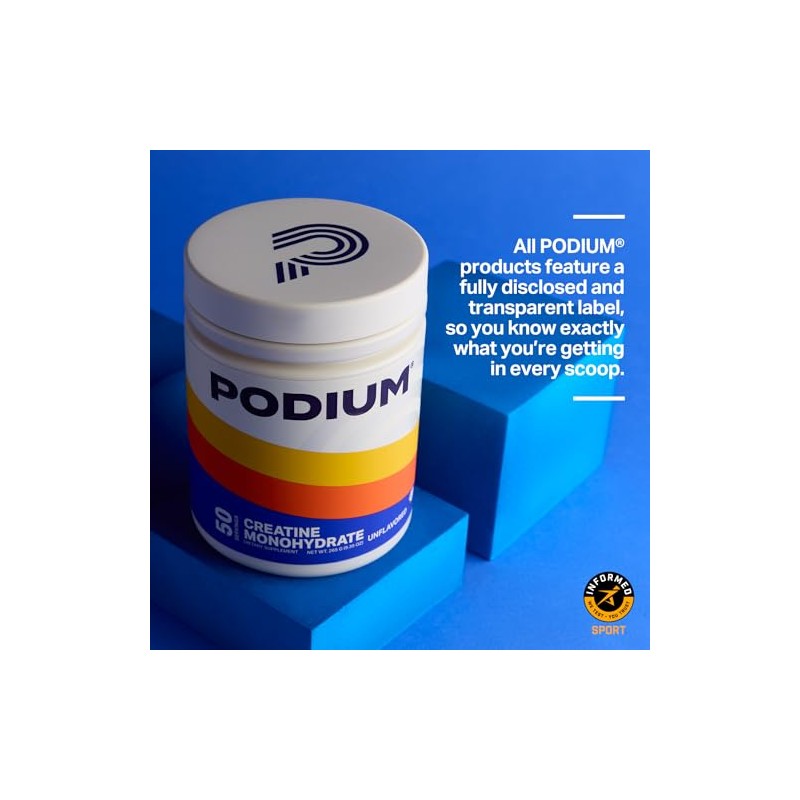 Podium Nutrition, Solos | Creatine Monohydrate, 50 Servings, Unflavored, Boost