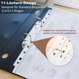Dividers for A4 folders, Surcotto index for A4 folders, 24 transparent films with colourful tabs, PP dividers for DIN A4, transparent folder dividers, 11 hole punching, 24 pieces (3 set)