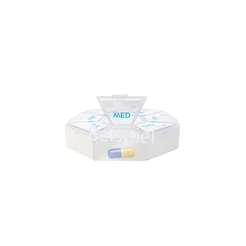 Lifemed Weekly Pill Box with 7 Compartments Weekly Dispenser 7.5