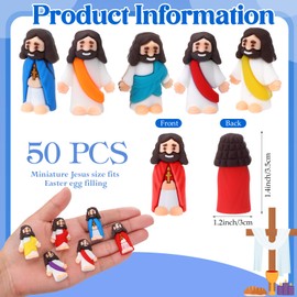 Bememo 50 Pcs Jesus Toys Religious Jesus Figurines Everyone Needs a Little Jesus Gifts Religious Supplies Party Favors Gift for Church and Sunday School