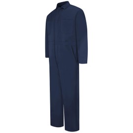 Red Kap Men's Snap Front Cotton Coverall, Oversized Fit, Long Sleeve, Navy, 36