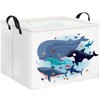 HKEC Rectangle Storage Basket with Handles,Collapsible Toys Bin,Books Box,Gift Basket(Ocean)