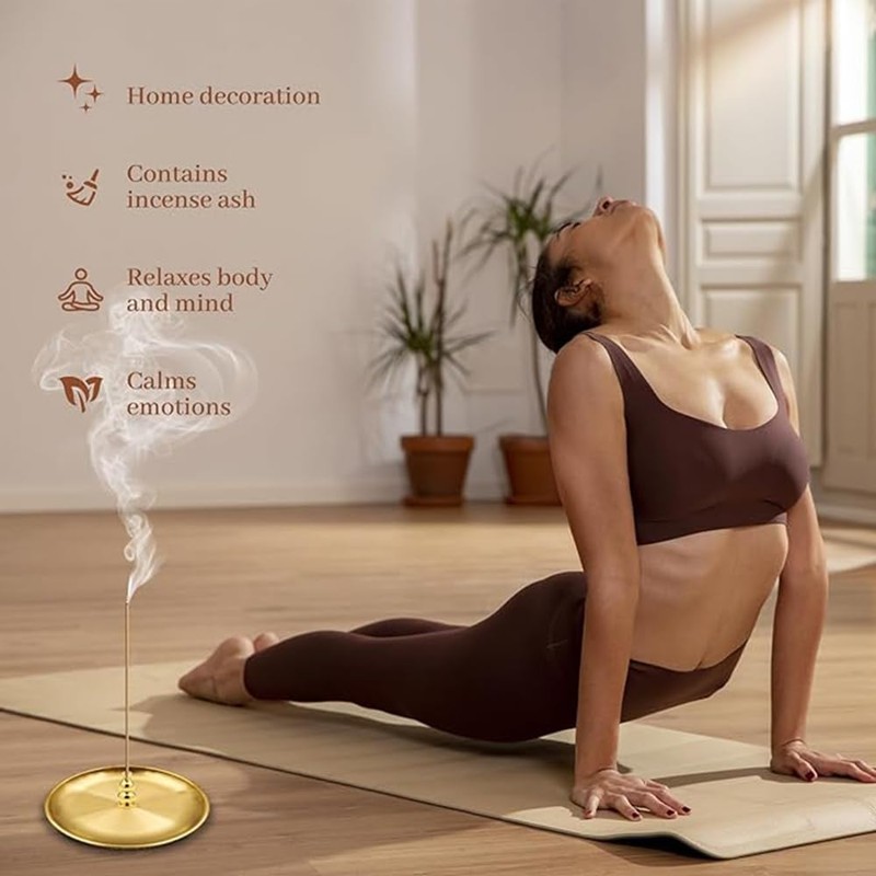 Incense Burner 3 in 1 Stick Incense Burner Removable Brass