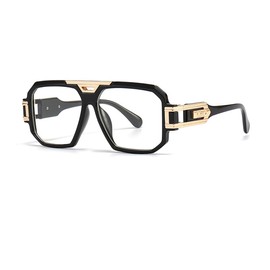 Junsika Retro Oversized Glasses for Men Women Fashion Vintage Square Aviator Designer Glasses, A6:clear, Large