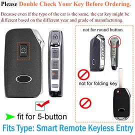 SANRILY Key Fob Cover for Kia K5 Telluride Seltos Sorento Soul Keyless Full Protector Leather Key Case Shell Brown