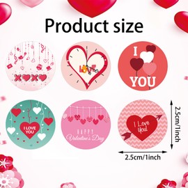 500 Pcs I Love You Valentine's Sticker, Valentines Day Stickers, Valentines Heart Tag Stickers, Love Heart Stickers, Valentines Label Heart Stickers for Craft Envelopes Box Gift Party Cards